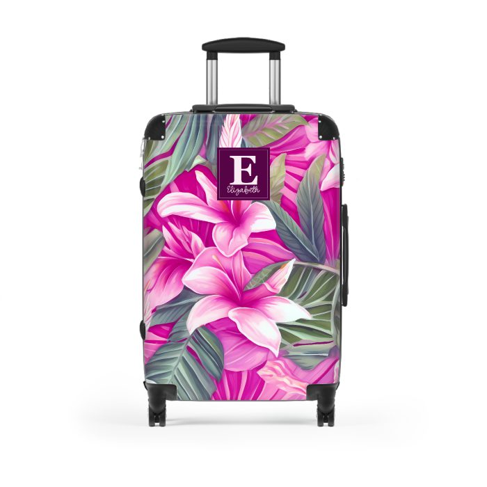 Custom Hawaiian Tiki Luau suitcase, a durable and stylish travel companion. Crafted with custom Hawaiian Tiki Luau designs, it's perfect for those who seek luau joy on their journeys.