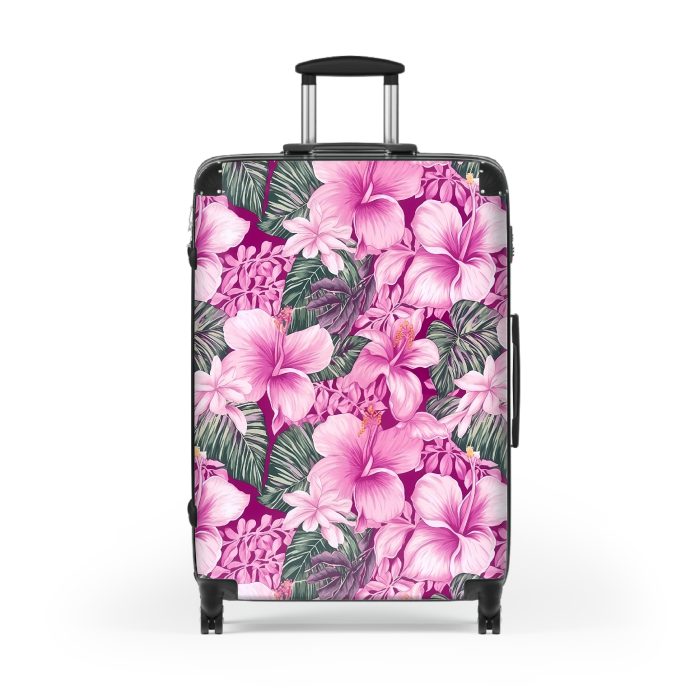 Hawaiian Tiki Luau suitcase, a durable and stylish travel companion. Crafted with vibrant Hawaiian Tiki Luau designs, it's perfect for those who seek island festivities on their journeys.