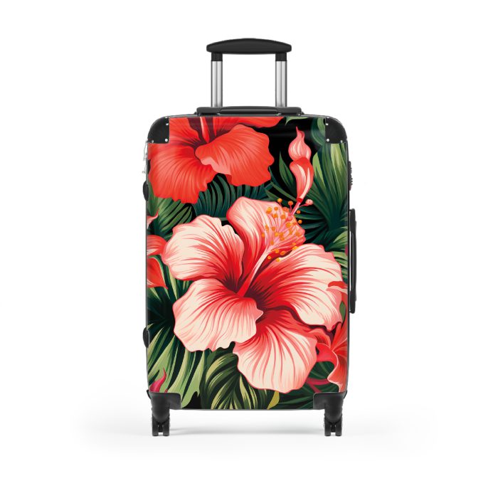 Hawaiian Suitcase, a chic and durable travel companion with vibrant Hawaiian designs. Perfect for those who desire a touch of paradise on their journeys.