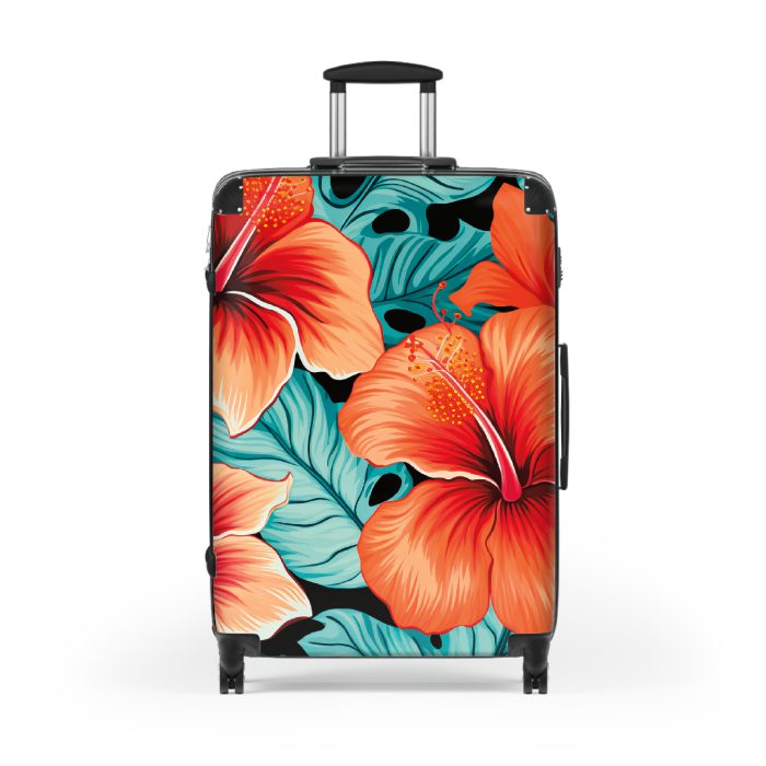 Hawaiian Suitcase, a chic and durable travel companion with vibrant Hawaiian designs. Perfect for those who desire a touch of paradise on their journeys.