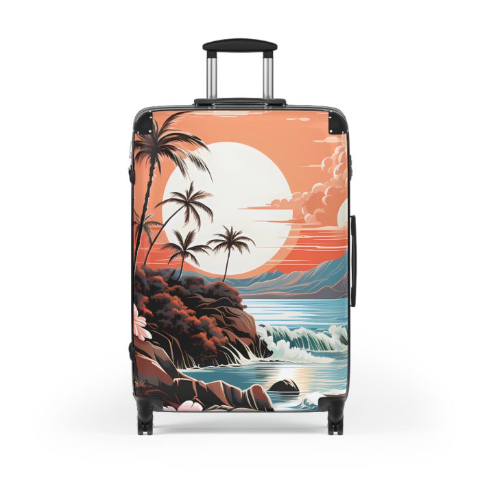 Hawaiian Sunset Suitcase - Experience the beauty of a Hawaiian sunset with vibrant designs, perfect for adding tropical elegance to your travels.