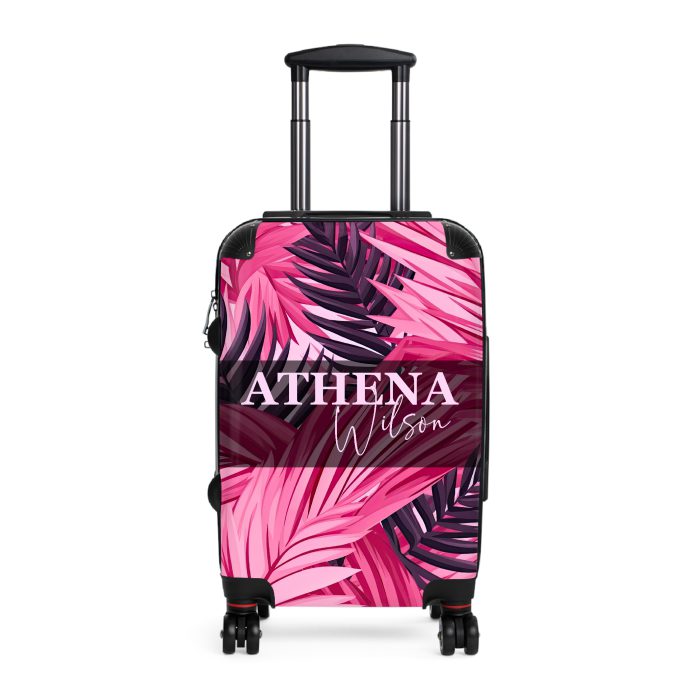 Discover personalized elegance with the Custom Pink Tropical Leaves Suitcase. Crafted to reflect your style, adorned with vibrant tropical foliage—a unique journey awaits.