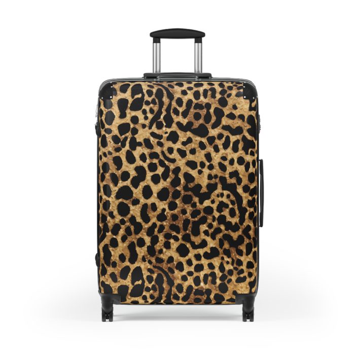 Leopard Print Suitcase - A stylish and versatile travel companion adorned with a captivating leopard print pattern for the fashion-forward explorer.