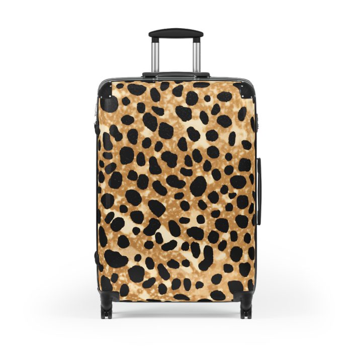 Leopard Print Suitcase - A stylish and versatile travel companion adorned with a captivating leopard print pattern for the fashion-forward explorer.