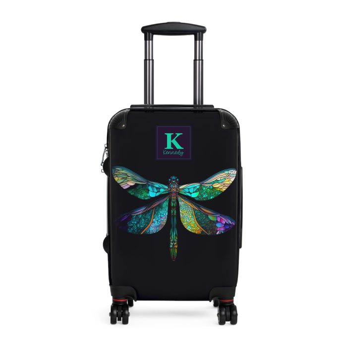 Dragonfly Custom Suitcase - A personalized travel essential adorned with delicate dragonfly motifs, seamlessly blending style and functionality.