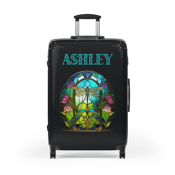 Dragonfly Custom Suitcase - A personalized travel essential adorned with delicate dragonfly motifs, seamlessly blending style and functionality.