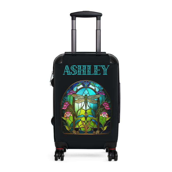 Dragonfly Custom Suitcase - A personalized travel essential adorned with delicate dragonfly motifs, seamlessly blending style and functionality.