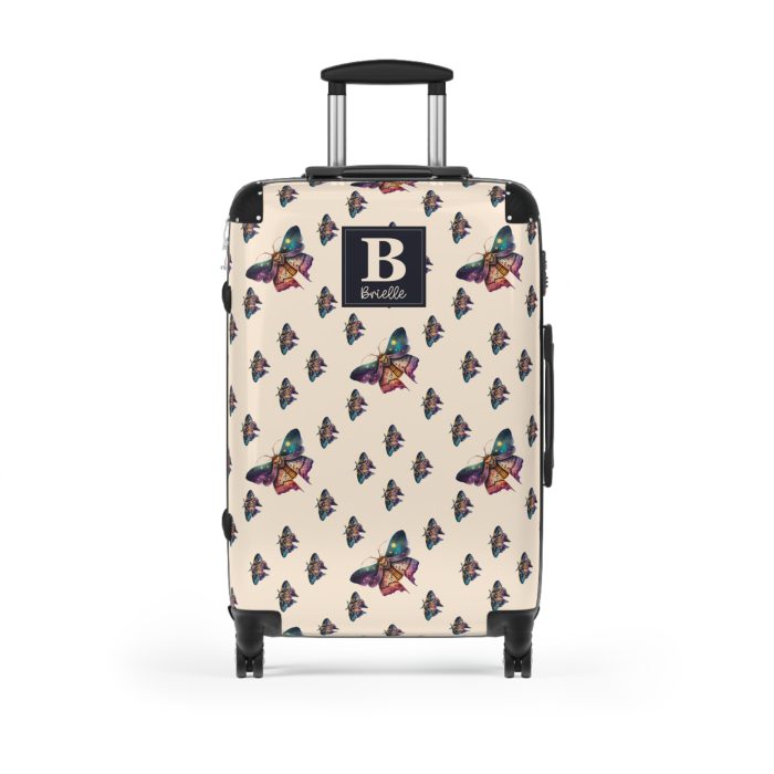 Mystical Moth Custom Suitcase - A bewitching travel companion adorned with ethereal moth motifs, seamlessly combining magic and practicality.