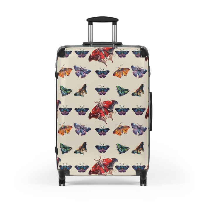 Mystical Moth Suitcase - A travel companion adorned with enchanting moth motifs, blending style with convenience for a magical journey.