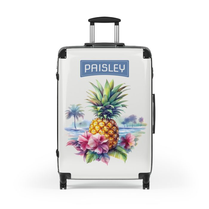 Custom Hawaiian Pineapple Suitcase - Stylish and durable travel companion featuring a unique pineapple design for a touch of tropical luxury.