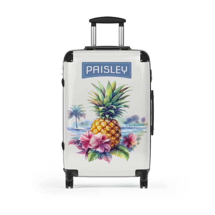 Custom Hawaiian Pineapple Suitcase - Stylish and durable travel companion featuring a unique pineapple design for a touch of tropical luxury.