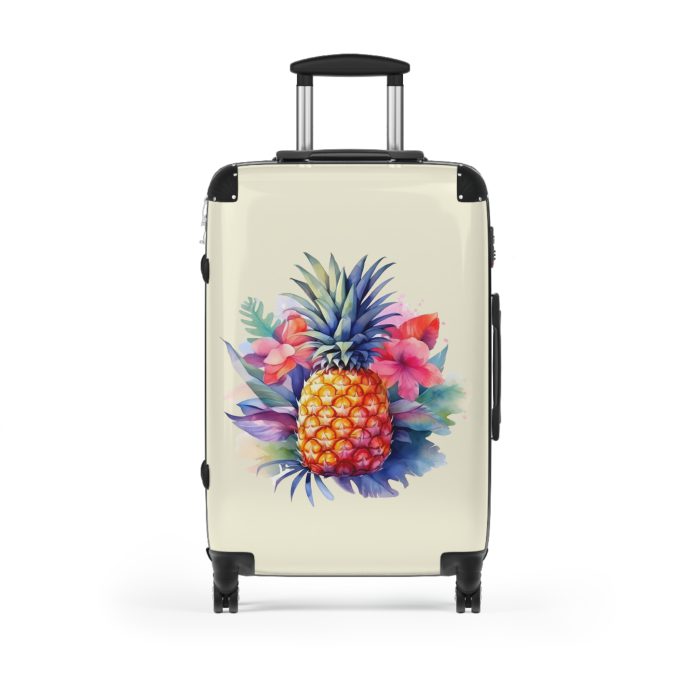 Hawaiian Pineapple Suitcase - A stylish and durable travel companion adorned with a vibrant pineapple design for a touch of island charm.