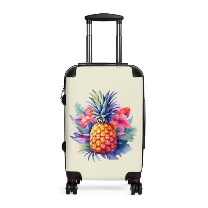 Hawaiian Pineapple Suitcase - A stylish and durable travel companion adorned with a vibrant pineapple design for a touch of island charm.