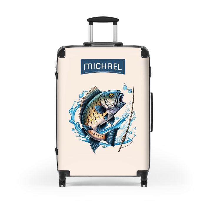 Custom Fishing suitcase, a durable and stylish travel companion. Crafted with customizable fish designs, it's perfect for fishing enthusiasts seeking personalized oceanic excitement on their journeys.