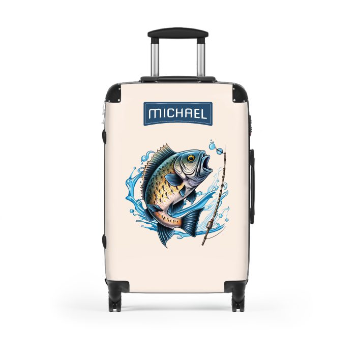 Custom Fishing suitcase, a durable and stylish travel companion. Crafted with customizable fish designs, it's perfect for fishing enthusiasts seeking personalized oceanic excitement on their journeys.