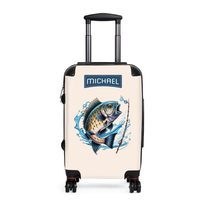 Custom Fishing suitcase, a durable and stylish travel companion. Crafted with customizable fish designs, it's perfect for fishing enthusiasts seeking personalized oceanic excitement on their journeys.